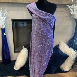Fashion Nova Purple Sequin Prom Dress